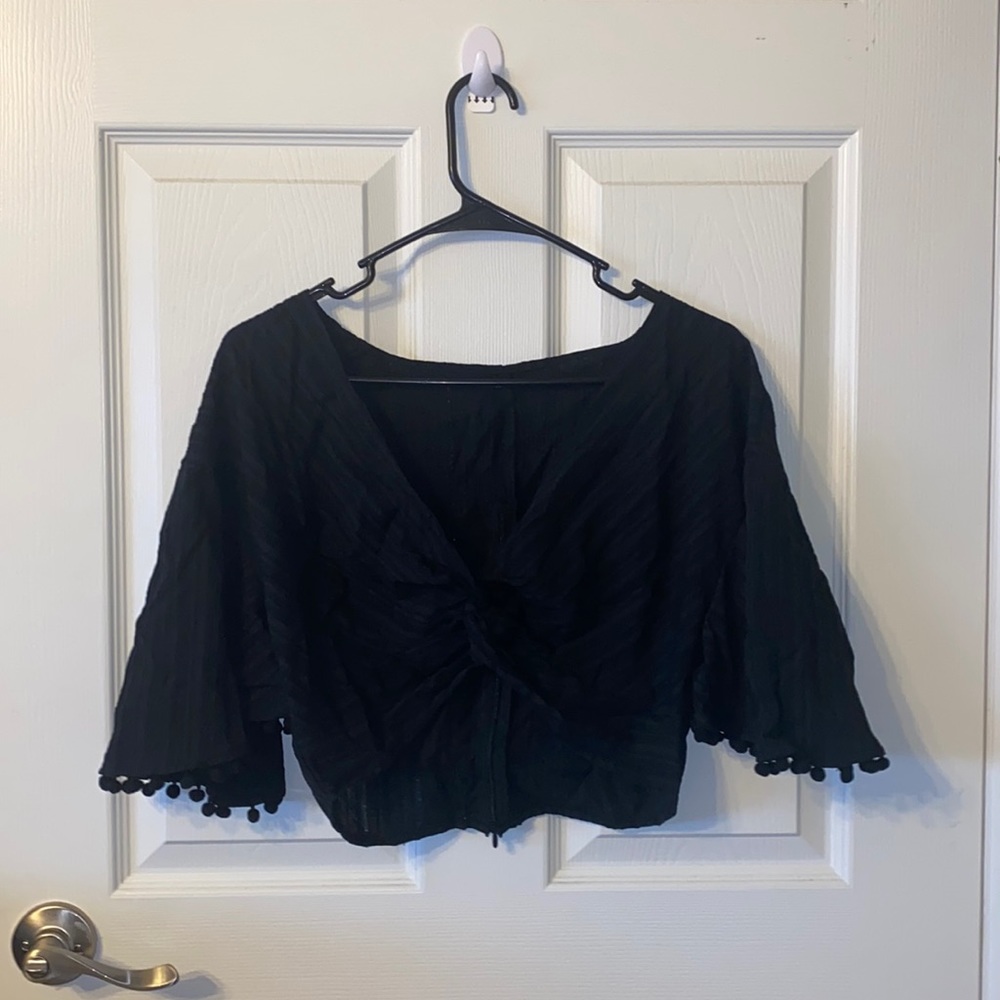 Cropped swimsuit coverup